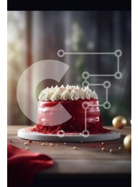 Σετ των 2 Intra Συλλεκτικό Ξύλινο Παζλ Plywood  4mm - Νόστιμο Red Velvet Cake με εκπληκτική θέα στο χιονισμένο τοπίο Σε Ξύλινο Κουτί - Διαστάσεις: 10x10 cm – 25 κομμάτια