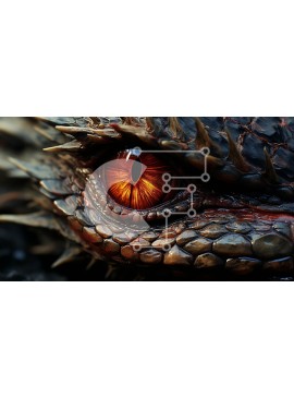 Intra Συλλεκτικό Ξύλινο Παζλ Plywood  4mm - Έντονη εικόνα του ματιού ενός δράκου με κόκκινα και μαύρα χρώματα Σε Ξύλινο Κουτί - Διαστάσεις: 10x10 cm – 25 κομμάτια