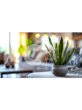 Intra Συλλεκτικό Ξύλινο Παζλ Plywood  4mm - Υγιές φυτό σε γλάστρα στον καναπέ σε ένα ανοιχτό σαλόνι Σε Ξύλινο Κουτί - Διαστάσεις Puzzle: 10x10 cm – 25 κομμάτια