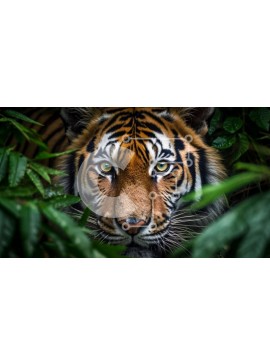 Intra Συλλεκτικό Ξύλινο Παζλ Plywood  4mm - Όμορφη εικόνα μιας τίγρης στη ζούγκλα Σε Ξύλινο Κουτί - Διαστάσεις: 10x10 cm – 25 κομμάτια
