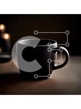 Σετ των 2 Intra Συλλεκτικό Ξύλινο Παζλ Plywood  4mm - Κομψή εικόνα μιας κούπας καφέ σε ένα ξύλινο τραπέζι με ένα αναμμένο κερί Σε Ξύλινο Κουτί - Διαστάσεις: 10x10 cm – 25 κομμάτια