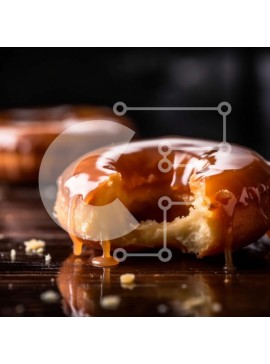 Σετ των 2 Intra Συλλεκτικό Ξύλινο Παζλ Plywood  4mm - Κοντινό πλάνο ενός γυαλισμένου ντόνατ με το δάγκωμα που έχει αφαιρεθεί Σε Ξύλινο Κουτί - Διαστάσεις: 10x10 cm – 25 κομμάτια