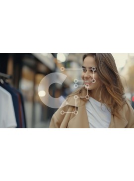 Intra Συλλεκτικό Ξύλινο Παζλ Plywood  4mm - Χαμογελαστή γυναίκα που περπατά στην πόλη Σε Ξύλινο Κουτί - Διαστάσεις Puzzle: 10x10 cm – 25 κομμάτια