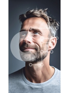 Intra Συλλεκτικό Ξύλινο Παζλ Plywood  4mm - Χαμογελαστός Μεσήλικας με γένια και γυαλιά σε γκρι μπλουζάκι Σε Ξύλινο Κουτί - Διαστάσεις Puzzle: 10x10 cm – 25 κομμάτια