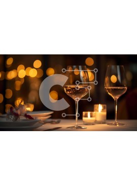 Σετ των 2 Intra Συλλεκτικό Ξύλινο Παζλ Plywood  4mm - Κομψό καλό δείπνο με ποτήρια κρασιού και κεριά Σε Ξύλινο Κουτί - Διαστάσεις: 10x10 cm – 25 κομμάτια