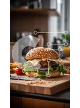 Intra Συλλεκτικό Ξύλινο Παζλ Plywood  4mm - Ικανοποιήστε τις λιγούρες σας με τη ζουμερή μας εικόνα χάμπουργκερ Σε Ξύλινο Κουτί - Διαστάσεις: 10x10 cm – 25 κομμάτια