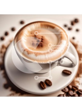 Σετ των 2 Intra Συλλεκτικό Ξύλινο Παζλ Plywood  4mm - Νόστιμος καφές σε λευκό φλιτζάνι με κόκκους καφέ Σε Ξύλινο Κουτί - Διαστάσεις: 10x10 cm – 25 κομμάτια