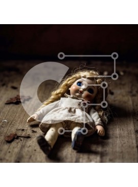 Intra Συλλεκτικό Ξύλινο Παζλ Plywood  4mm - Vintage πορσελάνινη κούκλα με γαλήνια έκφραση Σε Ξύλινο Κουτί - Διαστάσεις Puzzle: 10x10 cm – 25 κομμάτια