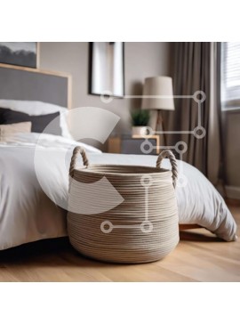 Intra Συλλεκτικό Ξύλινο Παζλ Plywood  4mm - Κομψό υπνοδωμάτιο με κρεβάτι, καλάθι αποθήκευσης και φωτιστικό Σε Ξύλινο Κουτί - Διαστάσεις Puzzle: 10x10 cm – 25 κομμάτια