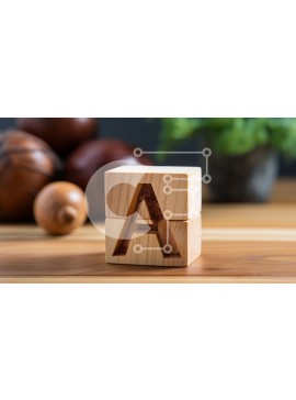 Intra Συλλεκτικό Ξύλινο Παζλ Plywood  4mm - Ξύλινο μπλοκ με σκαλιστό γράμμα 'a' Σε Ξύλινο Κουτί - Διαστάσεις Puzzle: 10x10 cm – 25 κομμάτια