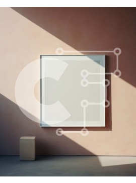 Intra Συλλεκτικό Ξύλινο Παζλ Plywood  4mm - Κενό λευκό πλαίσιο που κρέμεται σε ροζ τοίχο σε φωτεινό δωμάτιο Σε Ξύλινο Κουτί - Διαστάσεις Puzzle: 10x10 cm – 25 κομμάτια