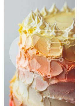 Σετ των 2 Intra Συλλεκτικό Ξύλινο Παζλ Plywood  4mm - Πολύχρωμο κέικ πολλαπλών επιπέδων με λευκό και κίτρινο πάγωμα Σε Ξύλινο Κουτί - Διαστάσεις: 10x10 cm – 25 κομμάτια