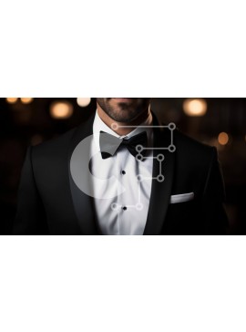 Intra Συλλεκτικό Ξύλινο Παζλ Plywood  4mm - Κομψός άντρας με μαύρο σμόκιν με σοβαρή έκφραση Σε Ξύλινο Κουτί - Διαστάσεις Puzzle: 10x10 cm – 25 κομμάτια