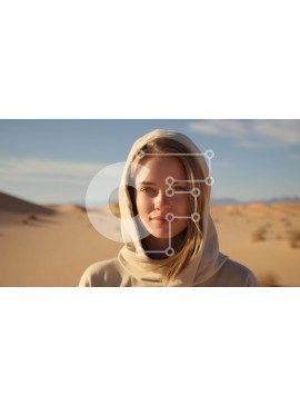 Intra Συλλεκτικό Ξύλινο Παζλ Plywood  4mm - Νεαρή γυναίκα στην έρημο φορώντας υπερμεγέθη κουκούλα Σε Ξύλινο Κουτί - Διαστάσεις Puzzle: 10x10 cm – 25 κομμάτια