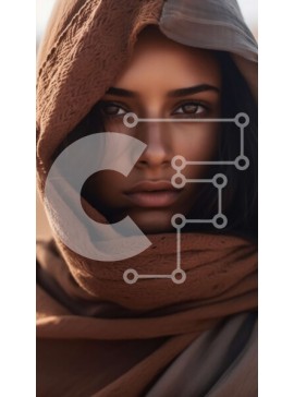 Intra Συλλεκτικό Ξύλινο Παζλ Plywood  4mm - Εκπληκτική εικόνα γυναίκας που κοιτάζει την απόσταση σε μια έρημο Σε Ξύλινο Κουτί - Διαστάσεις Puzzle: 10x10 cm – 25 κομμάτια