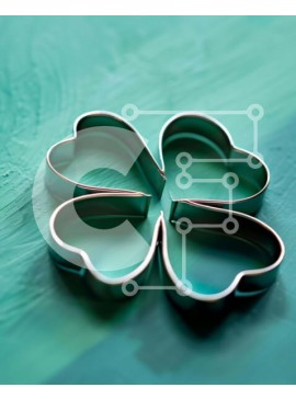 Σετ των 2 Intra Συλλεκτικό Ξύλινο Παζλ Plywood  4mm - Κόφτες μπισκότων σε σχήμα φύλλου τριφυλλιού σε υδάτινη επιφάνεια Σε Ξύλινο Κουτί - Διαστάσεις: 10x10 cm – 25 κομμάτια