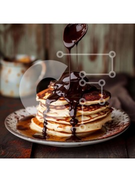 Σετ των 2 Intra Συλλεκτικό Ξύλινο Παζλ Plywood  4mm - Στοίβα τηγανίτες με σιρόπι σοκολάτας Σε Ξύλινο Κουτί - Διαστάσεις: 10x10 cm – 25 κομμάτια