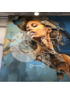 Intra Συλλεκτικό Ξύλινο Παζλ Plywood  4mm - Σοβαρή γυναίκα με μακριά ξανθά μαλλιά και μπλε μάτια Σε Ξύλινο Κουτί - Διαστάσεις Puzzle: 10x10 cm – 25 κομμάτια