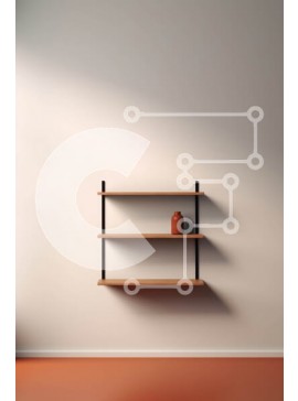 Intra Συλλεκτικό Ξύλινο Παζλ Plywood  4mm - Μινιμαλιστικό εσωτερικό: Άδειο δωμάτιο με κόκκινο πάτωμα και λευκούς τοίχους Σε Ξύλινο Κουτί - Διαστάσεις Puzzle: 10x10 cm – 25 κομμάτια