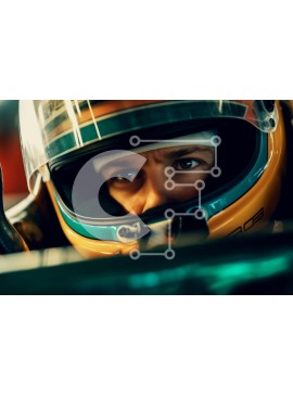 Intra Συλλεκτικό Ξύλινο Παζλ Plywood  4mm - Αποφασισμένος οδηγός της Formula 1 στο πιλοτήριο του αγωνιστικού αυτοκινήτου Σε Ξύλινο Κουτί - Διαστάσεις Puzzle: 10x10 cm – 25 κομμάτια