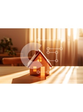 Intra Συλλεκτικό Ξύλινο Παζλ Plywood  4mm - Άνετο ξύλινο σπίτι με κόκκινη στέγη και λευκούς τοίχους Σε Ξύλινο Κουτί - Διαστάσεις Puzzle: 10x10 cm – 25 κομμάτια