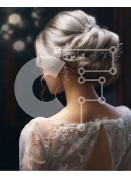 Intra Συλλεκτικό Ξύλινο Παζλ Plywood  4mm - Όμορφη νύφη που στέκεται μπροστά από ένα παράθυρο με θέα στον νυχτερινό ουρανό Σε Ξύλινο Κουτί - Διαστάσεις Puzzle: 10x10 cm – 25 κομμάτια