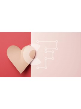 Intra Συλλεκτικό Ξύλινο Παζλ Plywood  4mm - Origami καρδιών του Αγίου Βαλεντίνου σε ροζ και μπεζ φόντο Σε Ξύλινο Κουτί - Διαστάσεις Puzzle: 10x10 cm – 25 κομμάτια