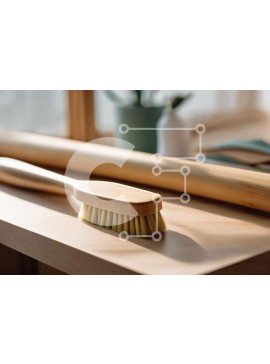 Intra Συλλεκτικό Ξύλινο Παζλ Plywood  4mm - Ξύλινη βούρτσα που στηρίζεται σε ράφι στο εσωτερικό Σε Ξύλινο Κουτί - Διαστάσεις Puzzle: 10x10 cm – 25 κομμάτια