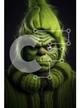 Intra Συλλεκτικό Ξύλινο Παζλ Plywood  4mm - Πράσινη στολή με μακριά μαλλιά και μια τρομακτική έκφραση - Φωτογραφία Αρχείου Σε Ξύλινο Κουτί - Διαστάσεις Puzzle: 10x10 cm – 25 κομμάτια