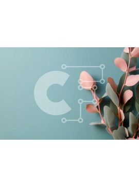 Intra Συλλεκτικό Ξύλινο Παζλ Plywood  4mm - Δονούμενη εικόνα από φύλλα ευκαλύπτου σε φωτεινό μπλε φόντο Σε Ξύλινο Κουτί - Διαστάσεις: 10x10 cm – 25 κομμάτια