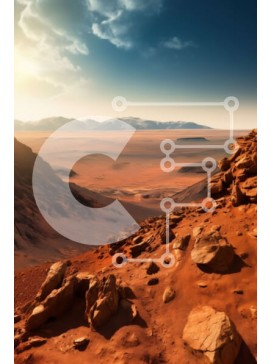 Σετ των 2 Intra Συλλεκτικό Ξύλινο Παζλ Plywood  4mm - Εκπληκτική εικόνα του αρειανού τοπίου με βουνά και κοιλάδες Σε Ξύλινο Κουτί - Διαστάσεις: 10x10 cm – 25 κομμάτια