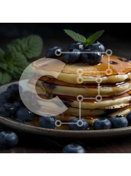 Σετ των 2 Intra Συλλεκτικό Ξύλινο Παζλ Plywood  4mm - Λαχταριστές τηγανίτες με βατόμουρα και σιρόπι Σε Ξύλινο Κουτί - Διαστάσεις: 10x10 cm – 25 κομμάτια