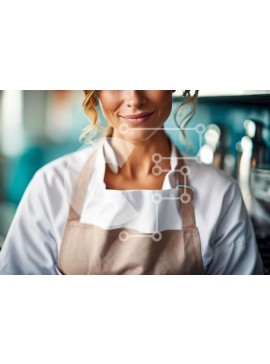 Intra Συλλεκτικό Ξύλινο Παζλ Plywood  4mm - Χαμογελαστή γυναίκα σεφ που μαγειρεύει στην κουζίνα Σε Ξύλινο Κουτί - Διαστάσεις Puzzle: 10x10 cm – 25 κομμάτια