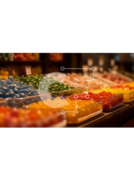 Σετ των 2 Intra Συλλεκτικό Ξύλινο Παζλ Plywood  4mm - Πολύχρωμη οθόνη Gummy Candy Σε Ξύλινο Κουτί - Διαστάσεις: 10x10 cm – 25 κομμάτια