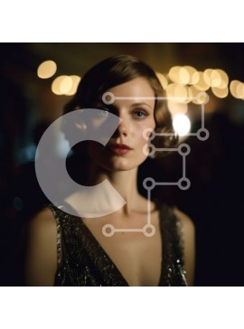 Σετ των 2 Intra Συλλεκτικό Ξύλινο Παζλ Plywood  4mm - Εκλεπτυσμένη και λαμπερή γυναίκα με μαύρη παγιέτα Σε Ξύλινο Κουτί - Διαστάσεις: 10x10 cm – 25 κομμάτια