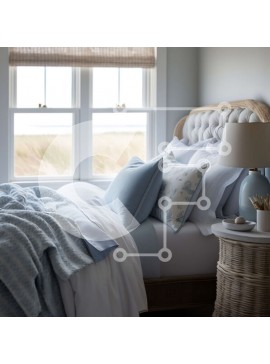 Intra Συλλεκτικό Ξύλινο Παζλ Plywood  4mm - Υπνοδωμάτιο με θέα στον Ωκεανό με μεγάλο κρεβάτι και κομοδίνο Σε Ξύλινο Κουτί - Διαστάσεις Puzzle: 10x10 cm – 25 κομμάτια