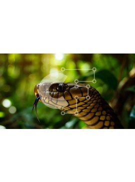 Intra Συλλεκτικό Ξύλινο Παζλ Plywood  4mm - Φίδι στο δάσος με πράσινα φύλλα Σε Ξύλινο Κουτί - Διαστάσεις: 10x10 cm – 25 κομμάτια