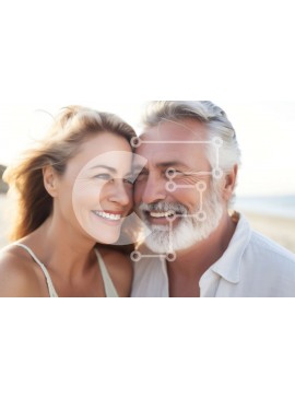 Intra Συλλεκτικό Ξύλινο Παζλ Plywood  4mm - Ευτυχισμένο ηλικιωμένο ζευγάρι που απολαμβάνει χρόνο στην παραλία Σε Ξύλινο Κουτί - Διαστάσεις Puzzle: 10x10 cm – 25 κομμάτια