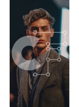 Intra Συλλεκτικό Ξύλινο Παζλ Plywood  4mm - Επαγγελματίας άνδρας με κοστούμι και γραβάτα κοιτάζοντας την κάμερα Σε Ξύλινο Κουτί - Διαστάσεις Puzzle: 10x10 cm – 25 κομμάτια