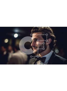 Intra Συλλεκτικό Ξύλινο Παζλ Plywood  4mm - Εκλεπτυσμένος άντρας με σμόκιν σε κομψό περιβάλλον Σε Ξύλινο Κουτί - Διαστάσεις Puzzle: 10x10 cm – 25 κομμάτια