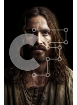 Intra Συλλεκτικό Ξύλινο Παζλ Plywood  4mm - Σοβαρός γενειοφόρος άνδρας με πορτρέτο καφέ ρόμπας Σε Ξύλινο Κουτί - Διαστάσεις Puzzle: 10x10 cm – 25 κομμάτια