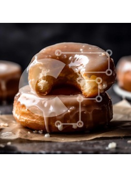 Σετ των 2 Intra Συλλεκτικό Ξύλινο Παζλ Plywood  4mm - Λαχταριστοί γλασέ ντόνατς με γλάσο και πασπαλίζουμε από πάνω Σε Ξύλινο Κουτί - Διαστάσεις: 10x10 cm – 25 κομμάτια