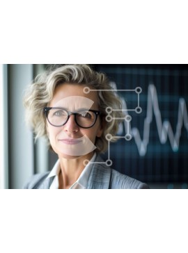 Intra Συλλεκτικό Ξύλινο Παζλ Plywood  4mm - Επαγγελματίας γυναίκα με γράφημα ανοδικής τάσης Σε Ξύλινο Κουτί - Διαστάσεις Puzzle: 10x10 cm – 25 κομμάτια