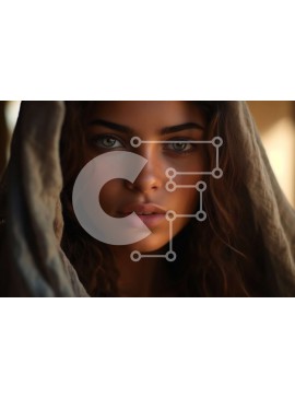 Intra Συλλεκτικό Ξύλινο Παζλ Plywood  4mm - Σοβαρή γυναίκα που φοράει πέπλο κοιτάζοντας την κάμερα Σε Ξύλινο Κουτί - Διαστάσεις Puzzle: 10x10 cm – 25 κομμάτια