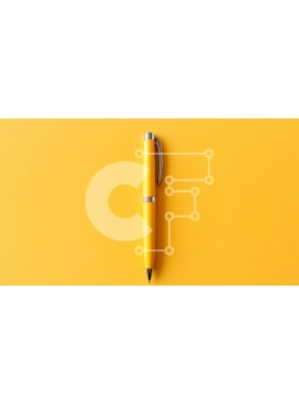 Intra Συλλεκτικό Ξύλινο Παζλ Plywood  4mm - Κίτρινο φόντο με μαύρο στυλό Σε Ξύλινο Κουτί - Διαστάσεις Puzzle: 10x10 cm – 25 κομμάτια