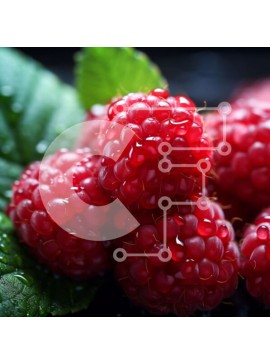 Σετ των 2 Intra Συλλεκτικό Ξύλινο Παζλ Plywood  4mm - Ομάδα φρέσκων σμέουρων σε μαύρη επιφάνεια Σε Ξύλινο Κουτί - Διαστάσεις: 10x10 cm – 25 κομμάτια