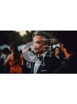 Intra Συλλεκτικό Ξύλινο Παζλ Plywood  4mm - Deep in Thought: Man in Tuxedo σε επίσημη εκδήλωση Σε Ξύλινο Κουτί - Διαστάσεις Puzzle: 10x10 cm – 25 κομμάτια