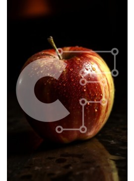 Σετ των 2 Intra Συλλεκτικό Ξύλινο Παζλ Plywood  4mm - Φρέσκο ​​και τραγανό μήλο με σταγονίδια νερού Σε Ξύλινο Κουτί - Διαστάσεις: 10x10 cm – 25 κομμάτια