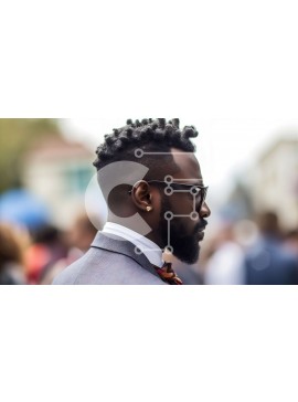 Intra Συλλεκτικό Ξύλινο Παζλ Plywood  4mm - Πορτρέτο ενός μαύρου άνδρα με κοστούμι και γραβάτα με φαλακρό κεφάλι και γένια Σε Ξύλινο Κουτί - Διαστάσεις Puzzle: 10x10 cm – 25 κομμάτια