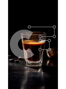 Intra Συλλεκτικό Ξύλινο Παζλ Plywood  4mm - Όμορφη εικόνα ενός καθαρού ποτηριού με σκούρο υγρό, πιθανό καφέ ή εσπρέσο Σε Ξύλινο Κουτί - Διαστάσεις: 10x10 cm – 25 κομμάτια